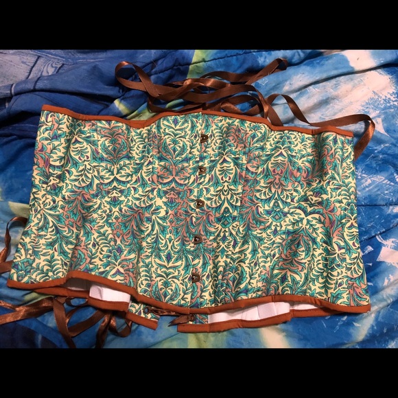 Timeless Trends Bohemian Teal Novice Corset - Picture 1 of 3